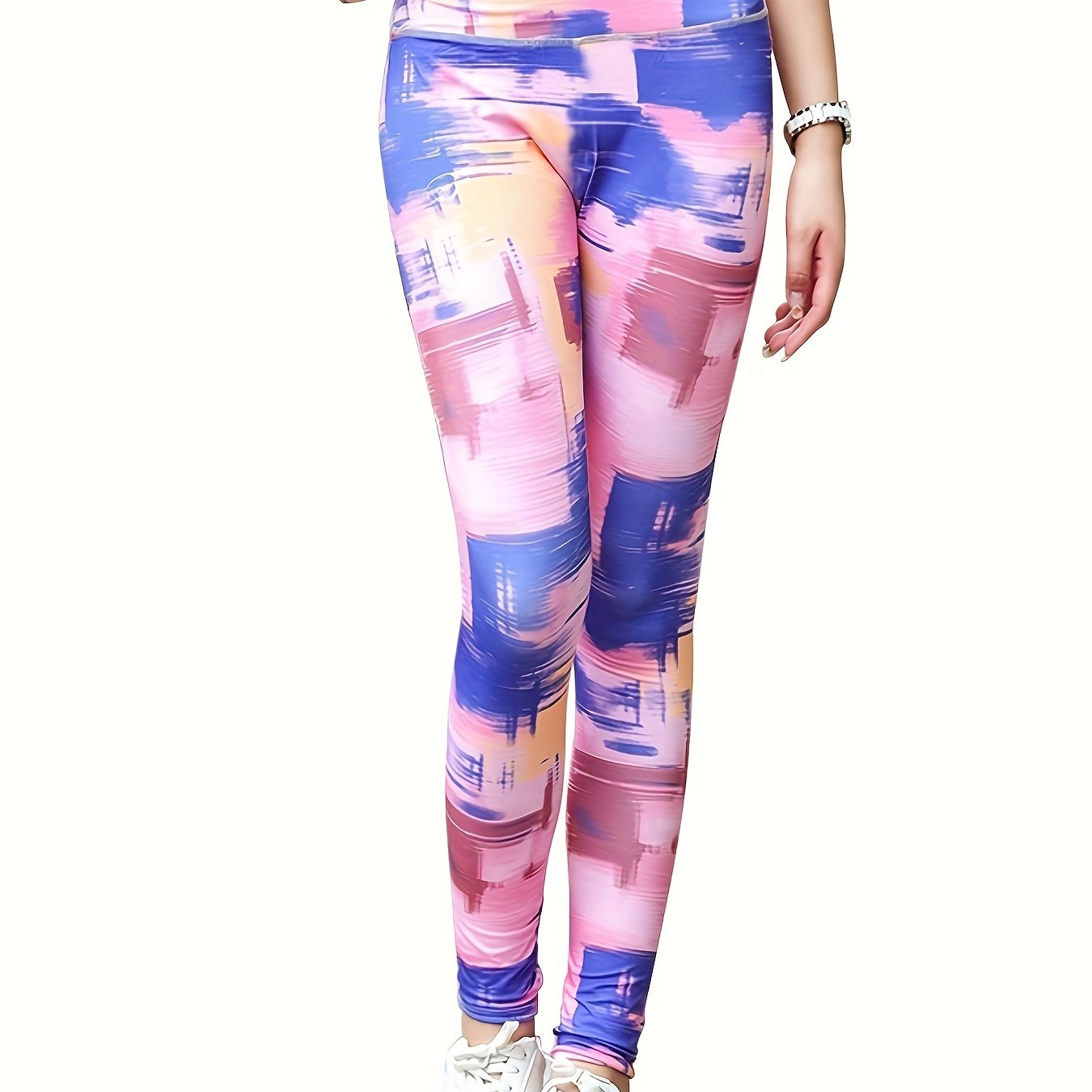Block Print Skinning Yoga Pants Fitness Leggings