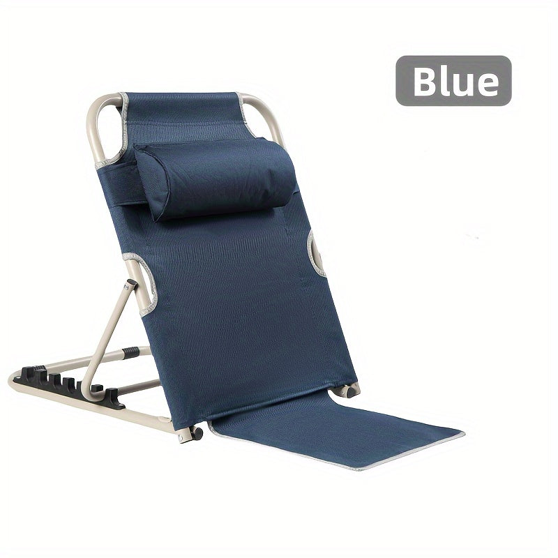 Foldable Lazy Chair Lounger with Headrest Adjustable Angle Bed Backrest Support