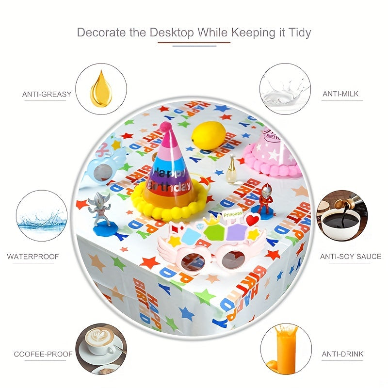 Star Style Event Party Birthday Tablecloth Peva Waterproof 137x274cm