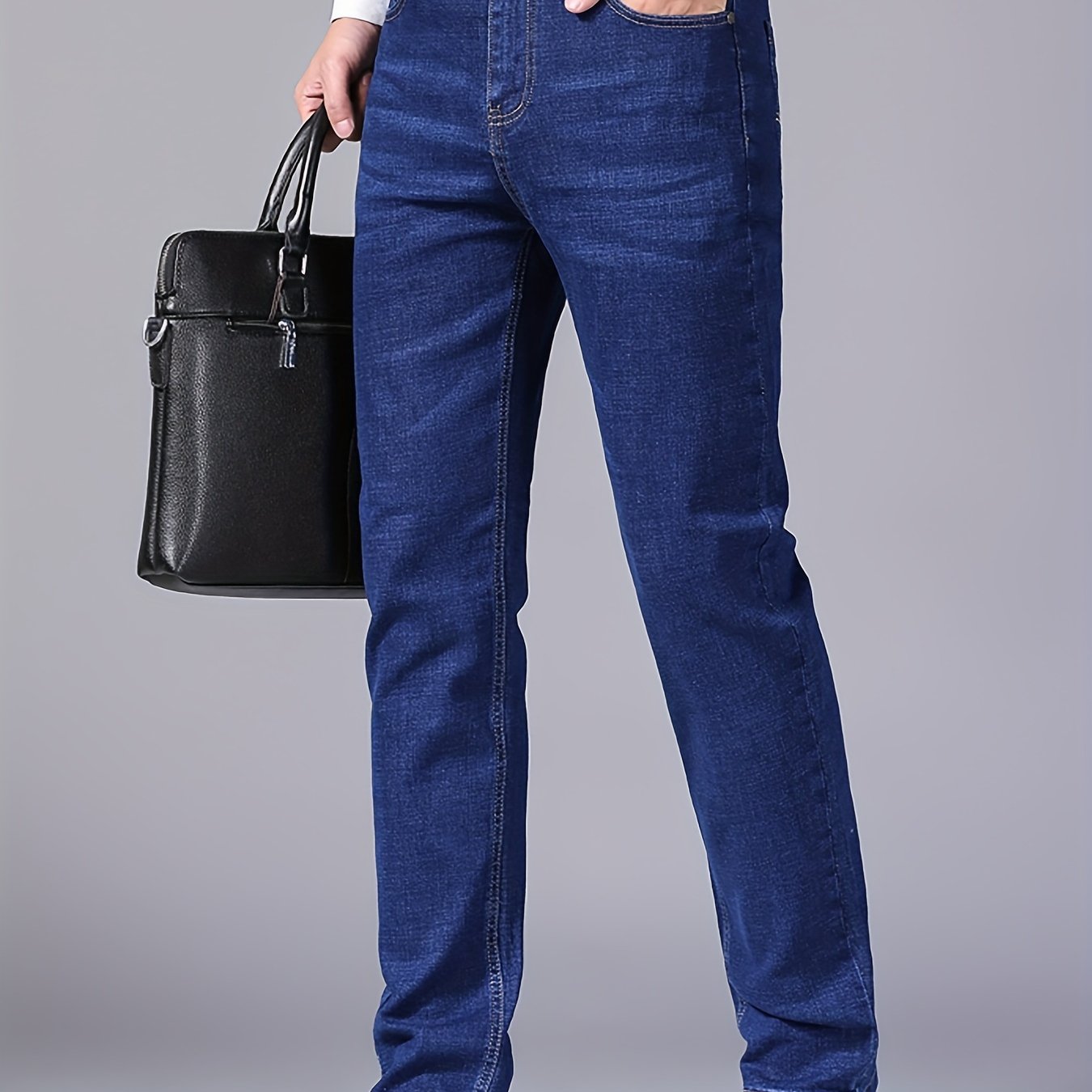 Men's Classic Fit Jeans Semi-formal Medium Stretch Denim Pants