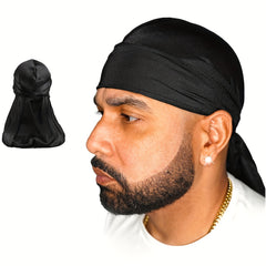 Men's Satin Durag Soft Doo Rag 360 Waves Long Tail Bandana Headcloth
