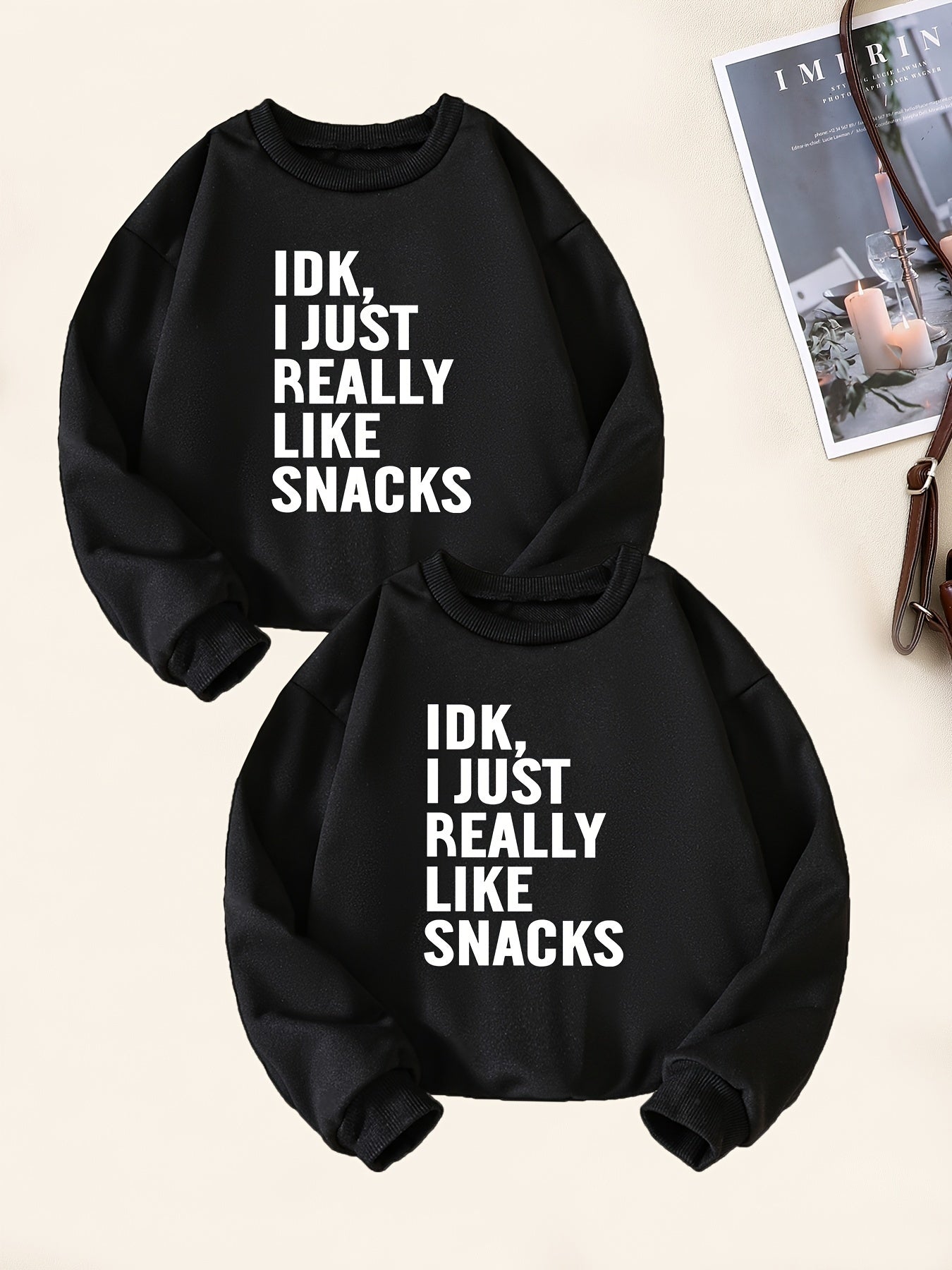 Kids Snack Lover Sweatshirt Long Sleeve Crew Neck Top Boys Casual Pullover