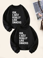 Kids Snack Lover Sweatshirt Long Sleeve Crew Neck Top Boys Casual Pullover