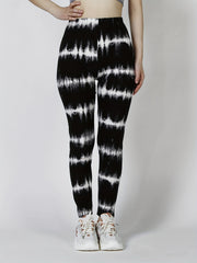 Tie Dye Striped Skinny Leggings Women's Clothing