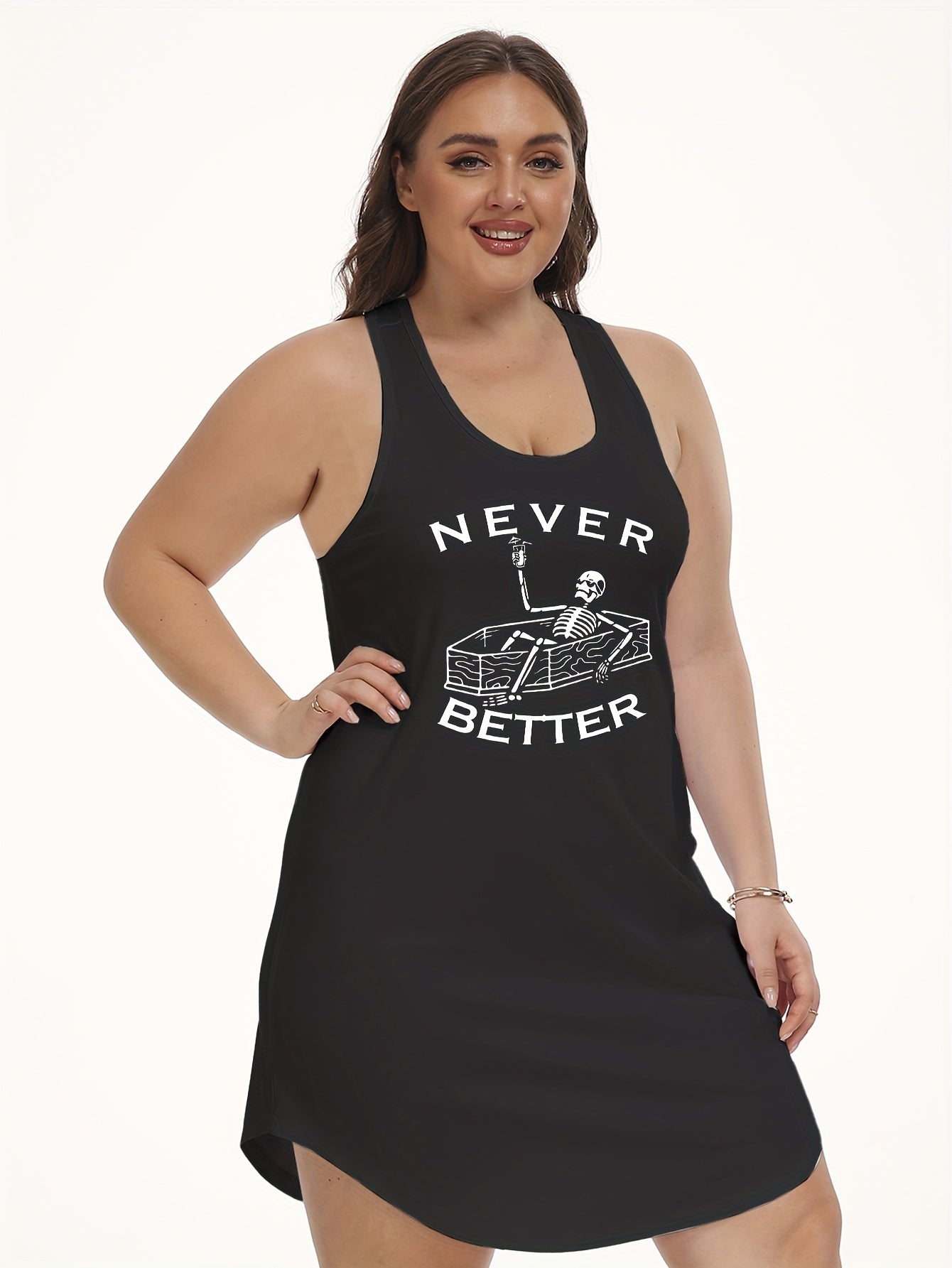 Halloween Skull Print Lounge Dress