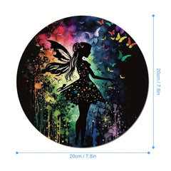 Fairytale Round Mouse Mat Non-Slip Rubber Base Mousepad 7.87x7.87x0.1inch
