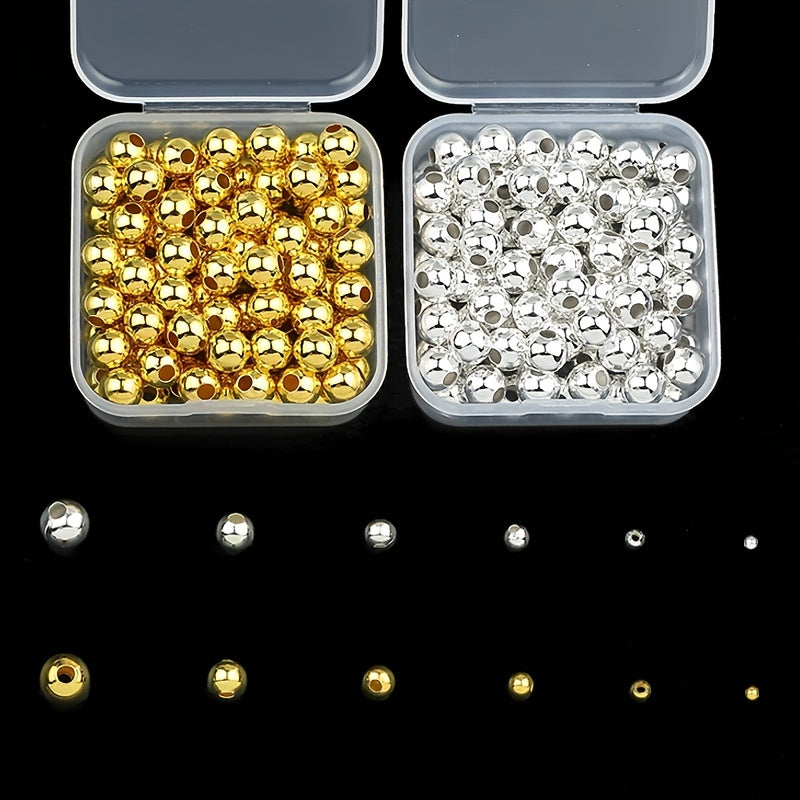 Silver Iron Beads DIY Jewelry Accessories 2-8mm
