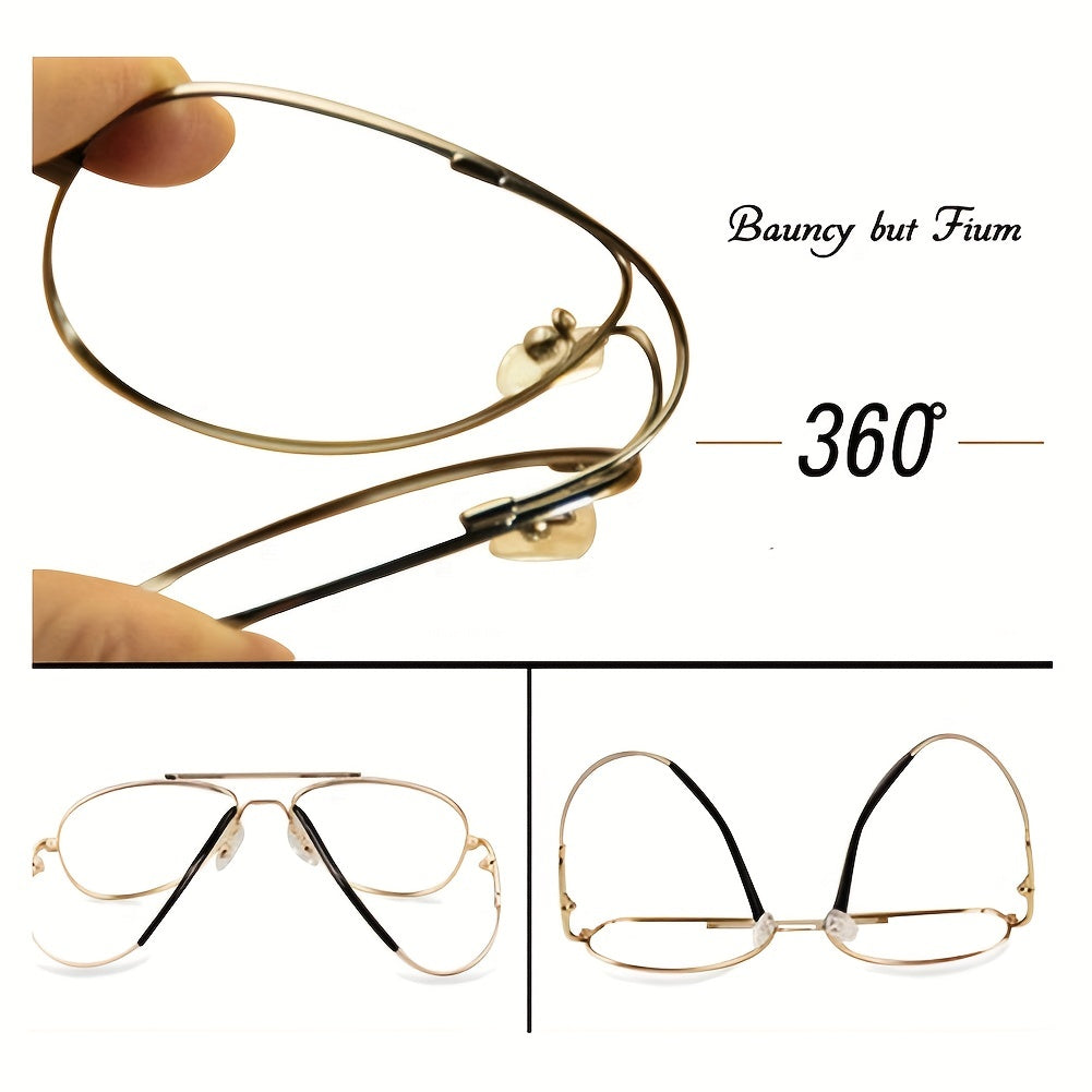 SOOLALA Mens Pilot Eyeglasses Frame Flexible Memory Metal Aviator Readers