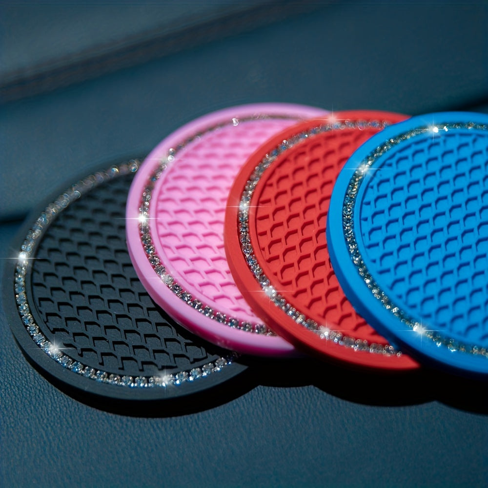 2pcs Anti Slip Silicone Cup Holder Pad Heat Insulation Interior Protection