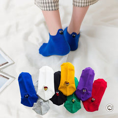 5 Pairs Funny Expression Ankle Socks Women's Casual Low Cut Stockings