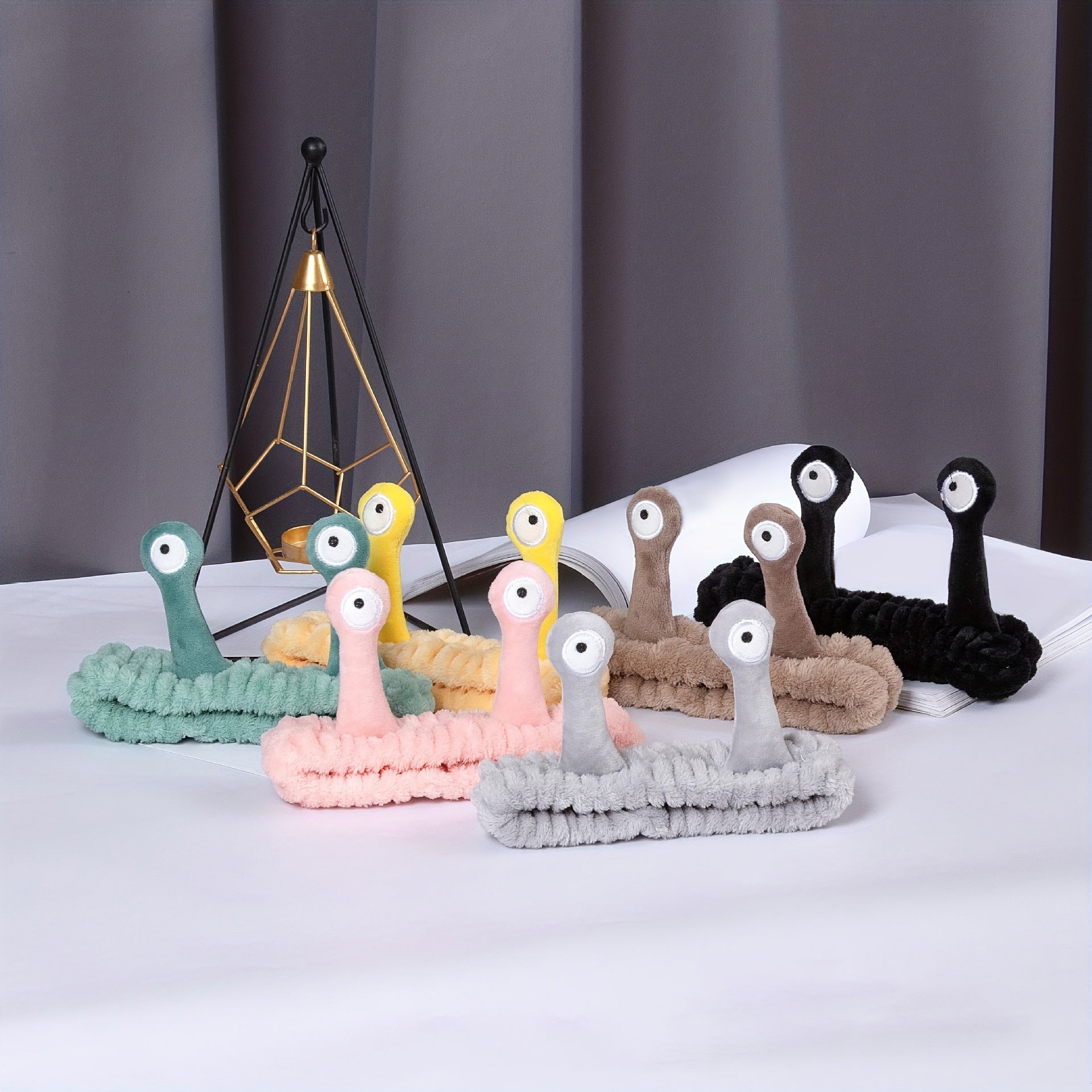 Cartoon Snail Eyes Headband for Women Girls Plush Headdress
