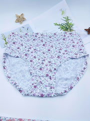 3pcs Floral Print Briefs Elastic Intimates Panties Women's Lingerie