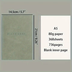 Minimalist Painting Notebook Soft Leather 736 Page Blank Inner Page