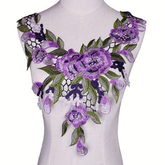 Water Soluble Lace Neckline Collar Lace Applique Patch