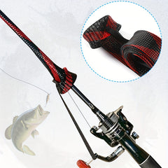 Rod Protector Sleeve Braided Mesh Reusable Telescopic Rods Protector