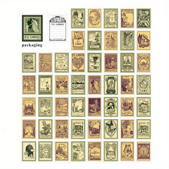 50 Retro Bookplate Engraved Paper Sheets 9x7 cm, Hand Account Base Paper