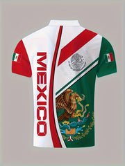 MEXICO Eagle Snake Pattern Men's Casual Fit Shirt