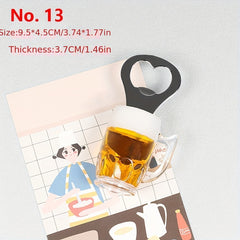 Magnetic Beer Bottle Opener PVC Beer Bottle Refrigerator Decoration