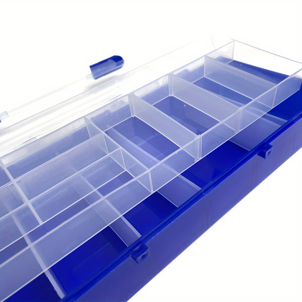 Double Layer Tool Storage Box with Grids & Handles