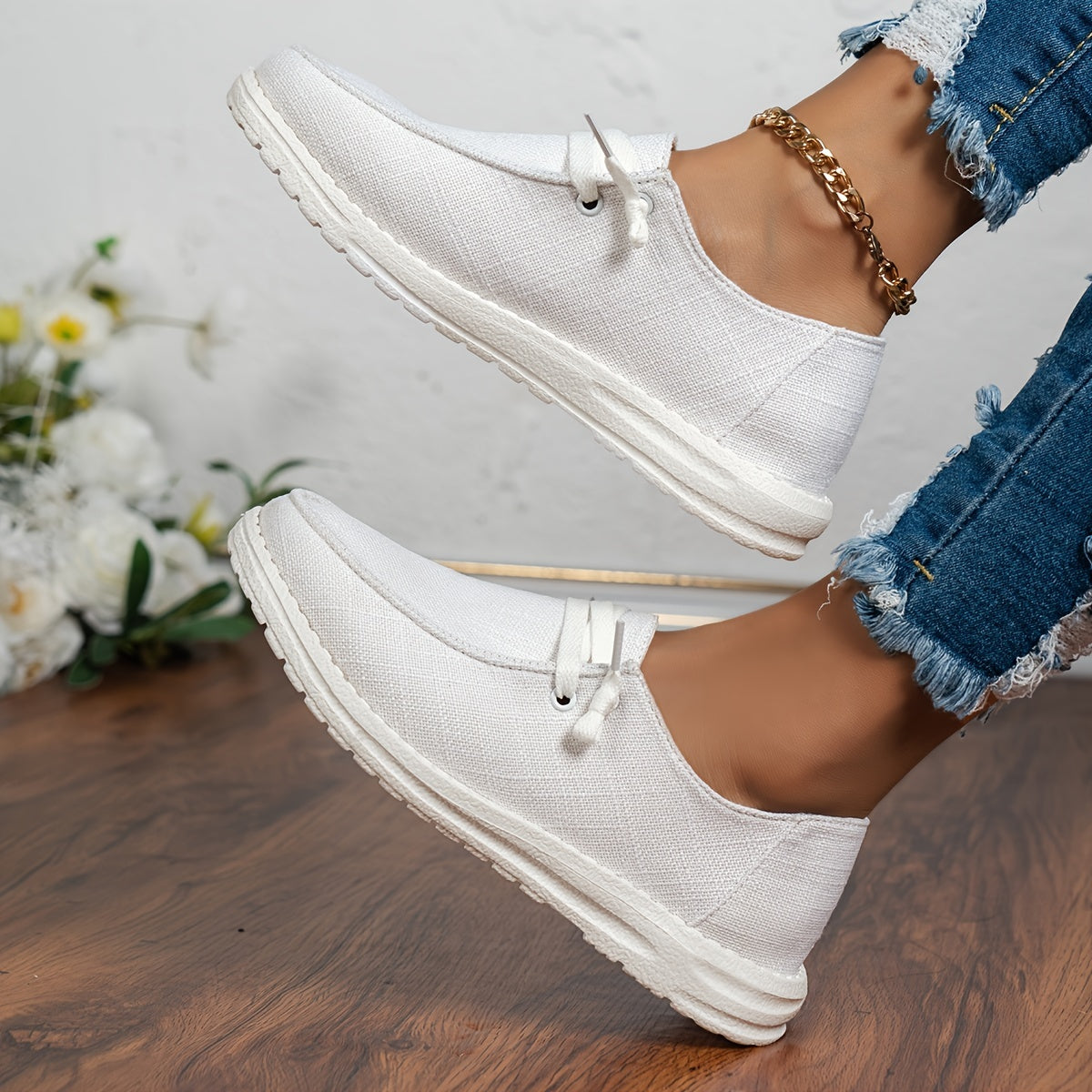 Women's Lace Up Lightweight Sneakers Low Top Shoes