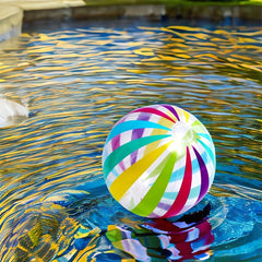 Colorful Striped Beach Ball 8 inch PVC Material Non Feathered