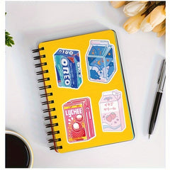 50pcs Pink Beverage Packaging Graffiti Stickers DIY Decor Waterproof Diary Stick