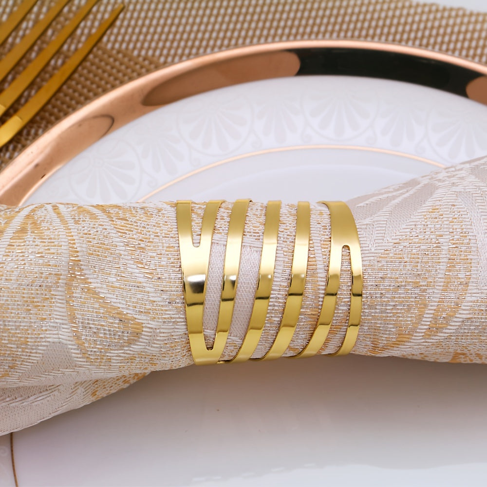 Stylish Spiral Alloy Napkin Rings - Set of 4