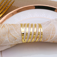 Stylish Spiral Alloy Napkin Rings - Set of 4