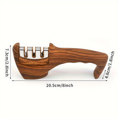 3-in-1 Kitchen Sharpener with Wooden Handle