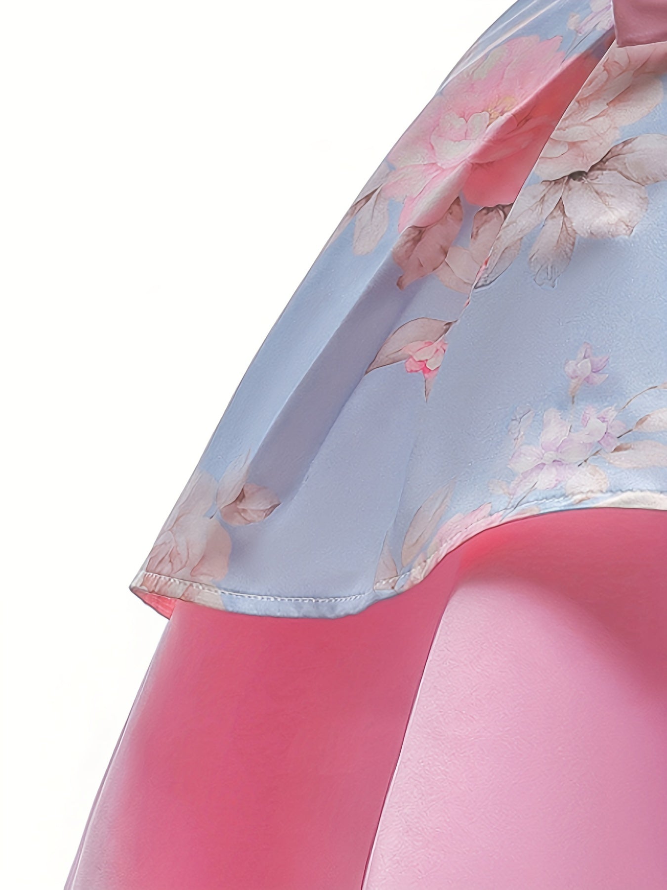 Girls Sleeveless Flowers Graphic Bow Princess Dress Gown