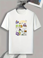 Men's Halloween Doodle Pattern T-shirt Active Tee