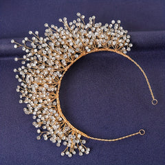 Crystal Rhinestone Bridal Headband Wedding Hair Accessory Tiara for Brides