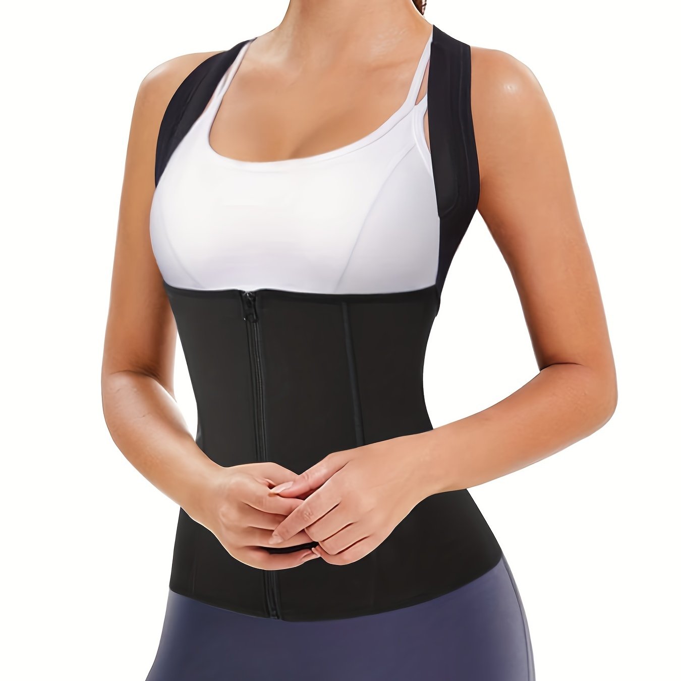 Zipper Shaping Tank Top Posture Corrector Waist Trainer Slimmer