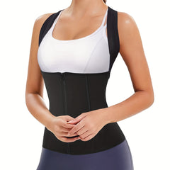 Zipper Shaping Tank Top Posture Corrector Waist Trainer Slimmer