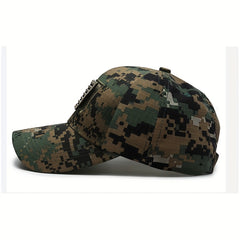 American Flag Patch Camo Baseball Cap Adjustable Sun Hat For Men Women