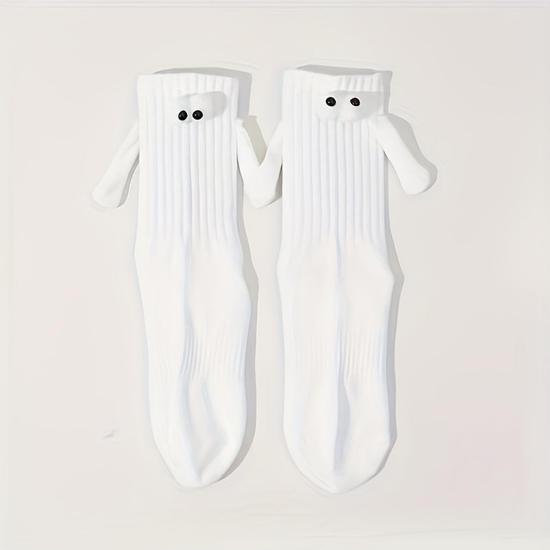 Funny Cotton Mid Calf Socks With Magnetic 3D Hand Dolls