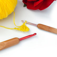 9pcs Bamboo Handle Crochet Wool Crochet Hand DIY Knitting Tools for Beginners