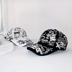 Graffiti Print Baseball Cap Unisex Hip Hop Cotton Dad Hats