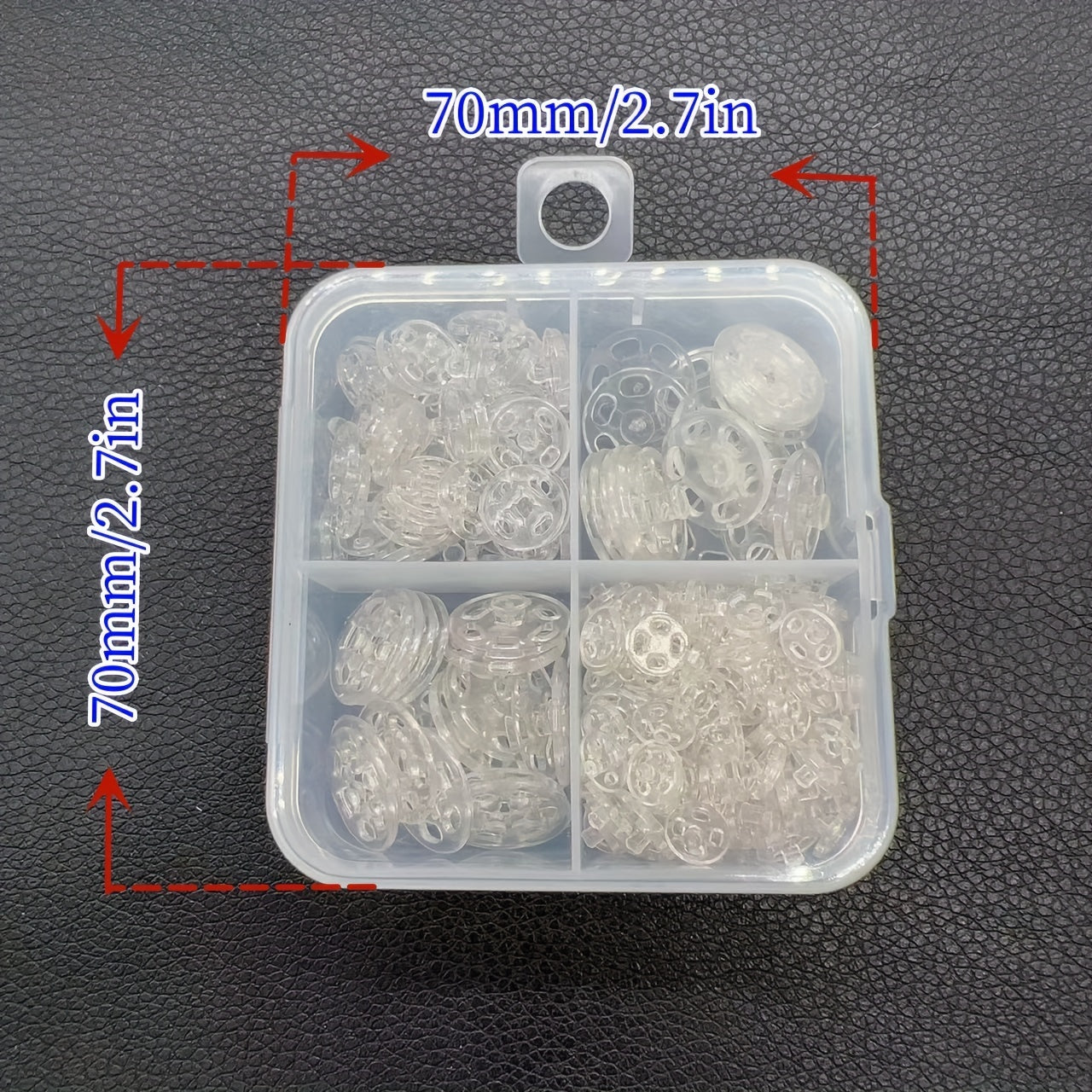 150 Round Transparent Snap Buttons for Clothing DIY