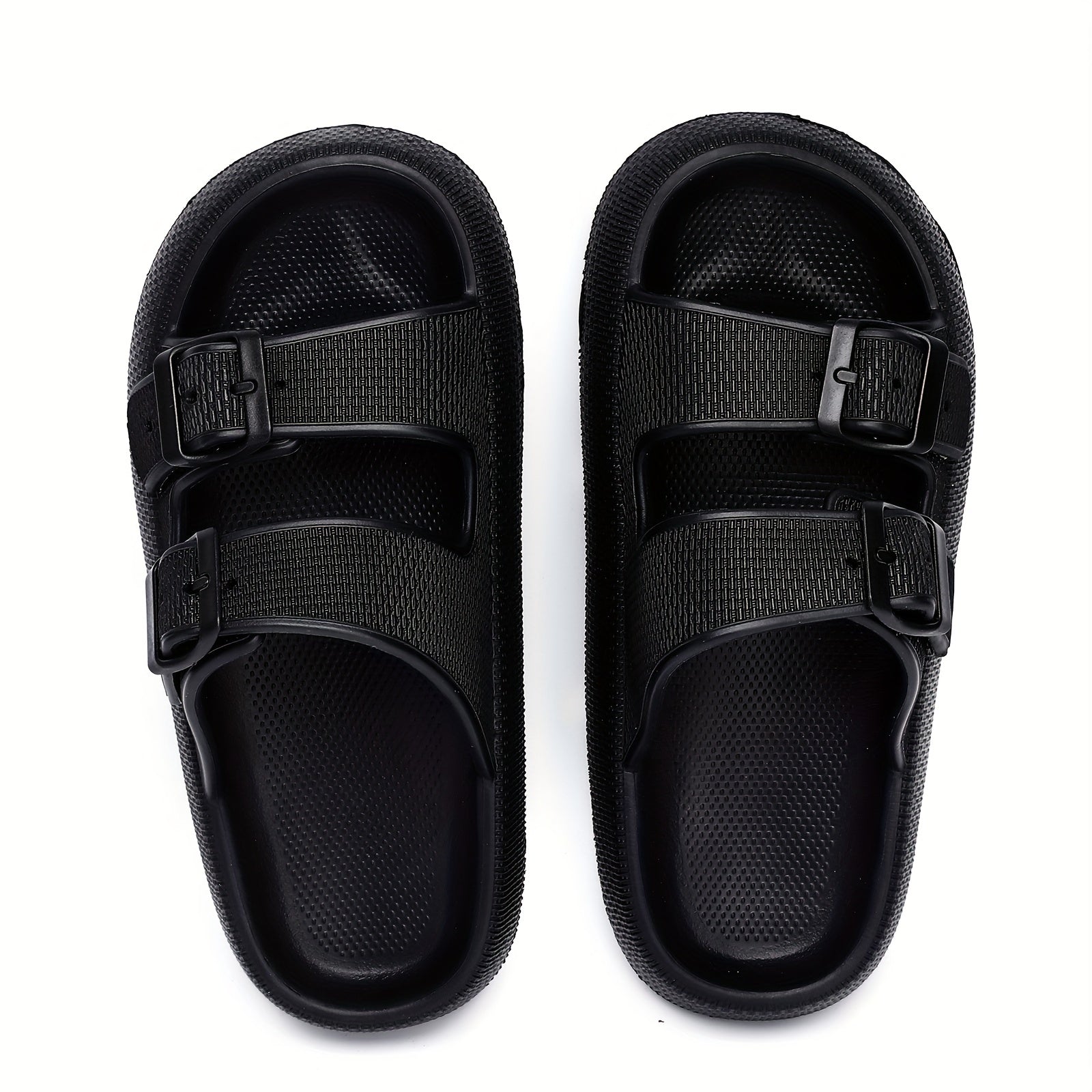 Men's Cozy Slippers with Double Hook & Loop Fasteners