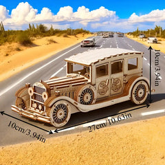 3D Wooden Mechanical Vintage Car & Motorcycle Puzzle Set
