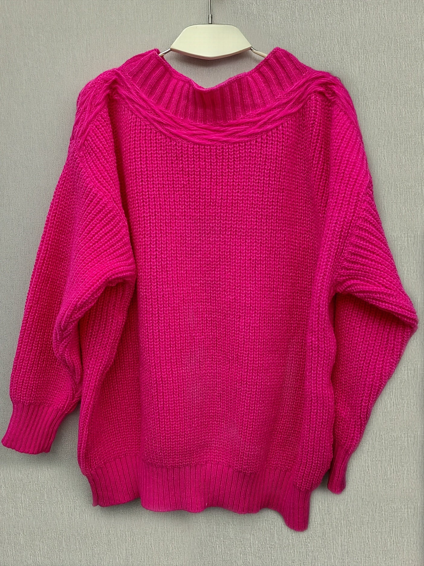 Waffle Pattern Off Shoulder Sweater