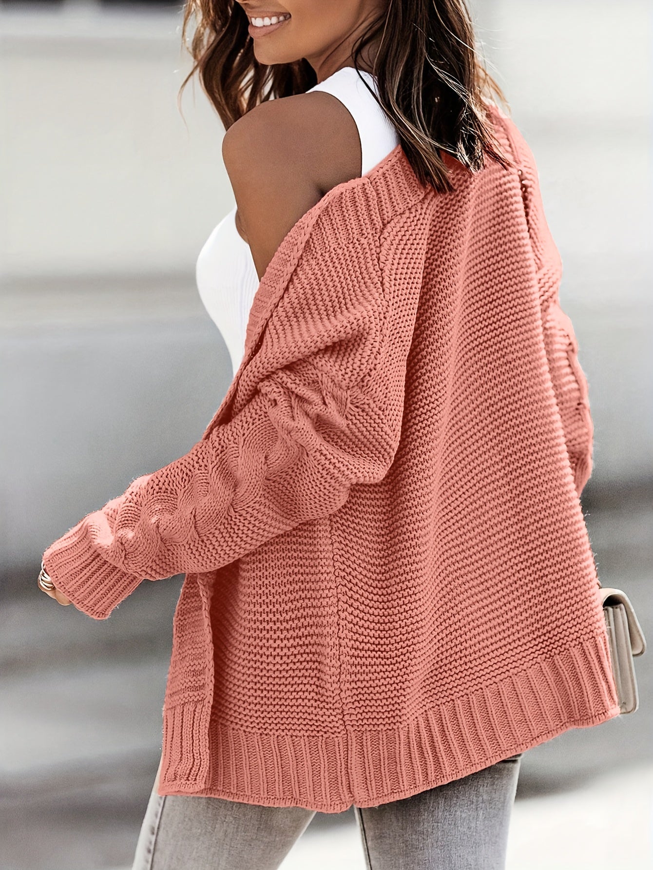 Cable Long Sleeve Cardigan