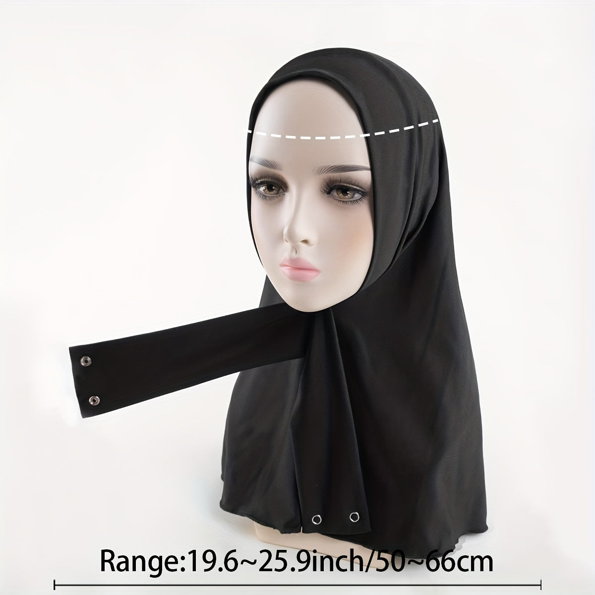 Elastic Hijab Hooded Tie Buckle Headscarf Solid Ramadan Head Wrap