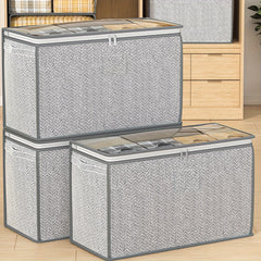 Large Capacity Storage Bag With Handles Portable Non Woven Clothes Storage Bag