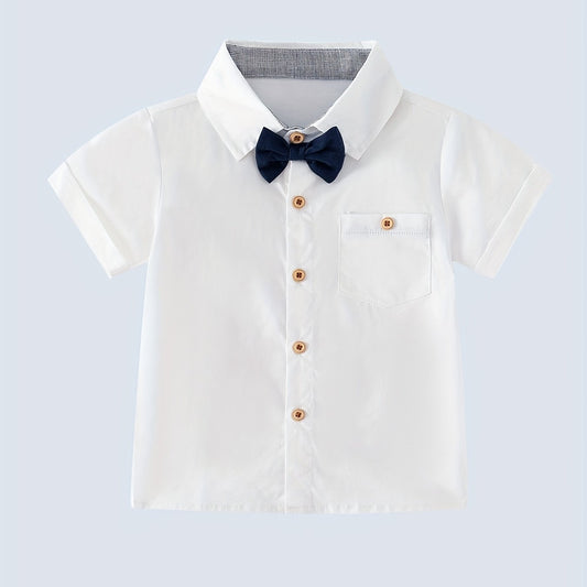 Boys Formal Short Sleeve Lapel Shirt