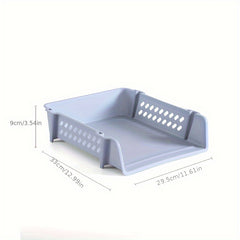Stackable A4 Document Organizer Polished Plastic Tray with Geometric