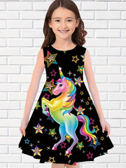 Adorable 3D Printed Star Princess Dress for Girls