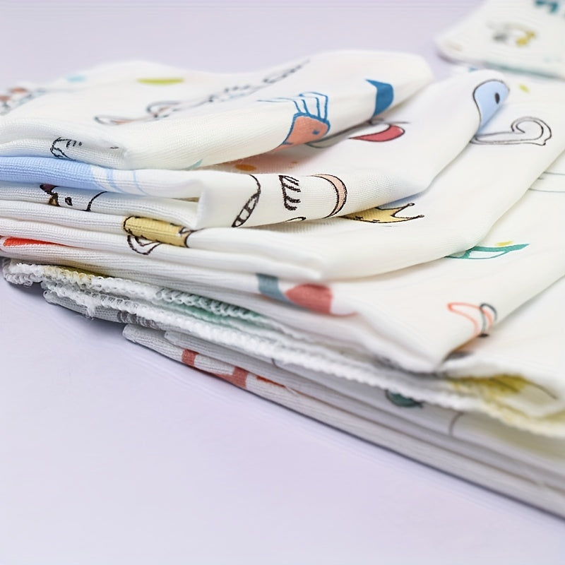 Random Double Layer Printed Fabric Yarn Handkerchief Washcloth Feeding Towel Bib