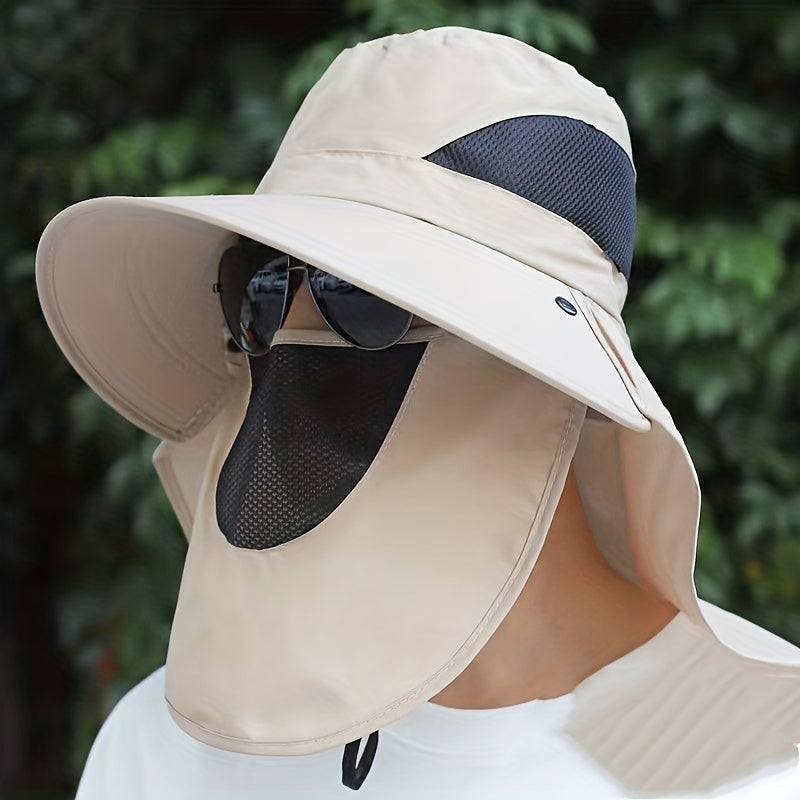 Men's Summer Sun Mask Cover Face Fisherman's Hat Sun Hat